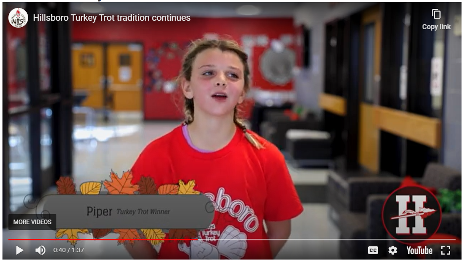  Student talking about running in school race